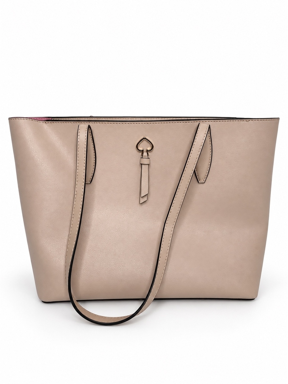 Kate Spade Cara Large Leather Tote Blush Pink Taupe Shoulder Bag